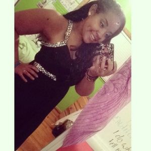 Black full length prom dress