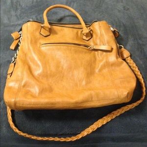 Cognac bag with gold hardware