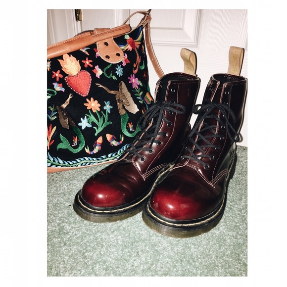 cherry red dr. martens 🍒