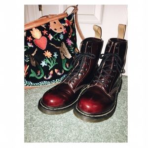 cherry red dr. martens 🍒