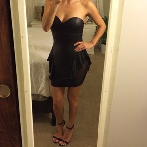 Pleather and Mesh Dress