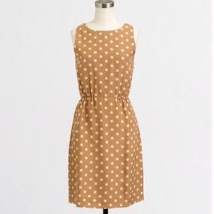 J. Crew: Tan polka dot dress