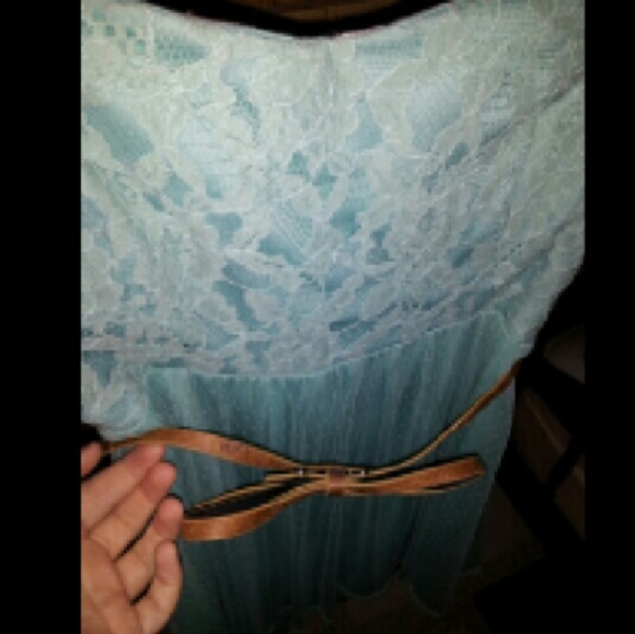 Blue short mini dress open back dress sz13