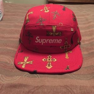 Supreme Red Crosses Camp Cap