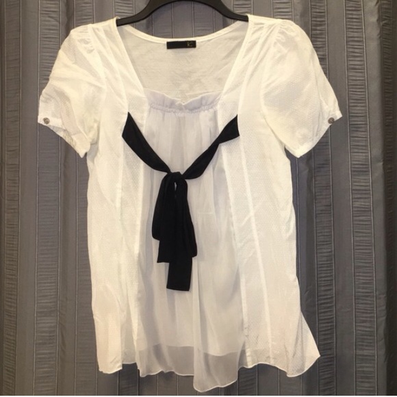 White and light grey top