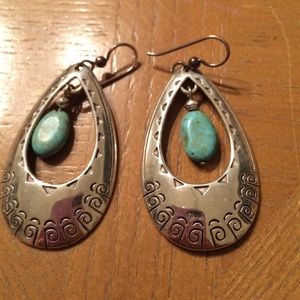 Brighton turquoise and silver dangle earrings!
