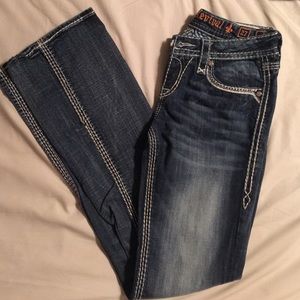 Buckle boot cut jeans