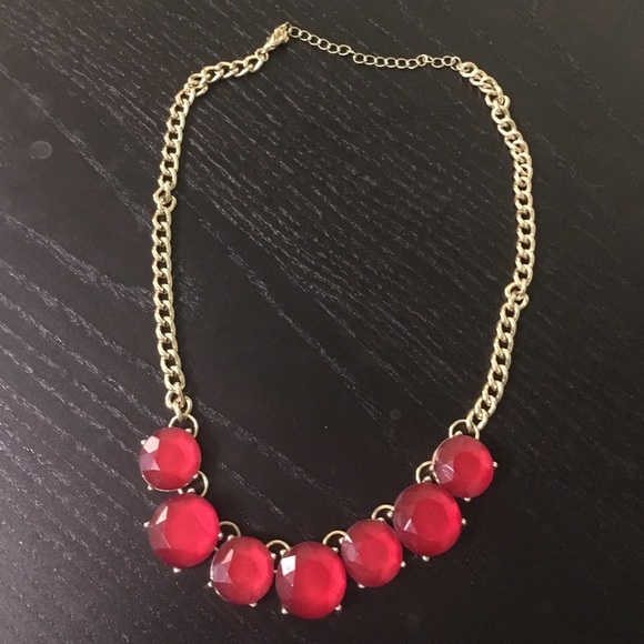 Red and Gold Statement Necklace
