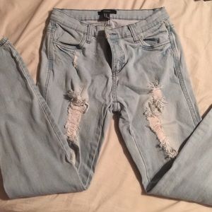 Forever 21 distressed skinny jeans
