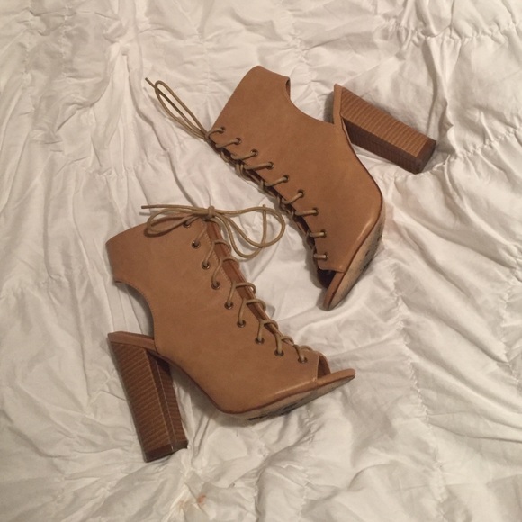 Nude Lace Up Heels