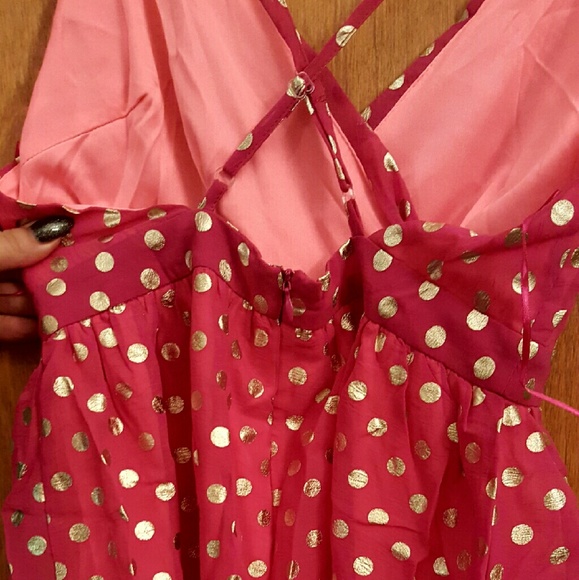 LAST DAY!🚨CLOSET CLEAR OUT🚨pink, gold romper - Picture 3 of 4