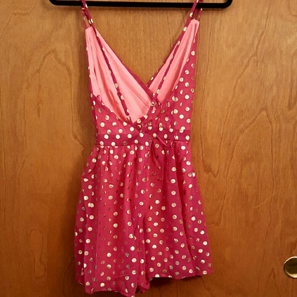 LAST DAY!🚨CLOSET CLEAR OUT🚨pink, gold romper - Picture 4 of 4