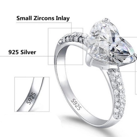 (Size 9) new 3ct heart wedding ring - Picture 2 of 4