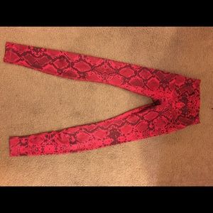 Red snakeskin lululemon legging