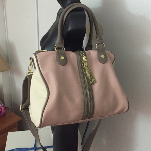 Steve Madden Medium Blush Satchel Tote Bag Purse - Picture 2 of 4