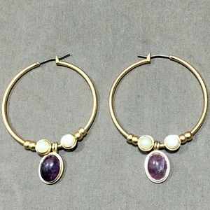 Juicy Couture Amethyst Drop Hoops