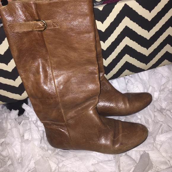 Steve Madden 8.5 cognac brown knee-high boots.