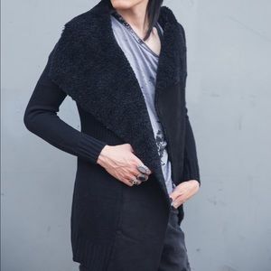 Rue21 Sweaters - ⚫️Black Fur Lined Cardigan Sweater Longsleeve NEW Rue21 Sweaters - ⚫️Black Fur Lined Cardigan Sweater Longsleeve NEW