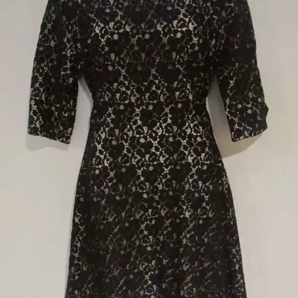 ABS Allen Schwartz dress lace black nude size 4