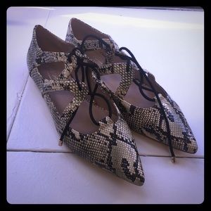 Topshop Shoes - Snake skin lace up flats Topshop Shoes - Snake skin lace up flats