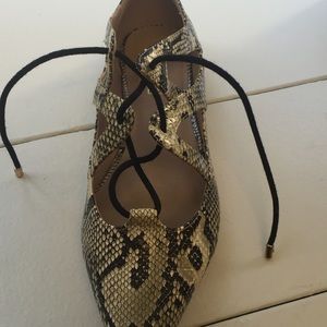 Topshop Shoes - Snake skin lace up flats Topshop Shoes - Snake skin lace up flats