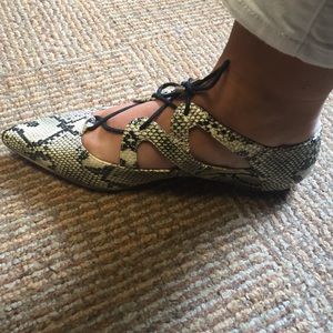 Topshop Shoes - Snake skin lace up flats Topshop Shoes - Snake skin lace up flats