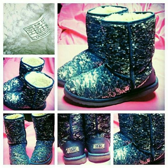 UGG sequin boots faux fur lining