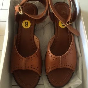 Sotto Sopra leather wedge ankle strap sandal