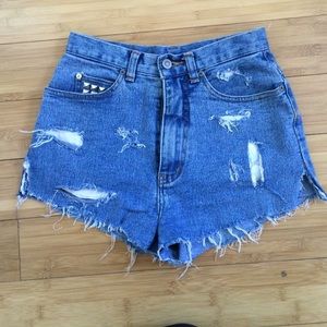 Homemade Studded Denim Cutoffs