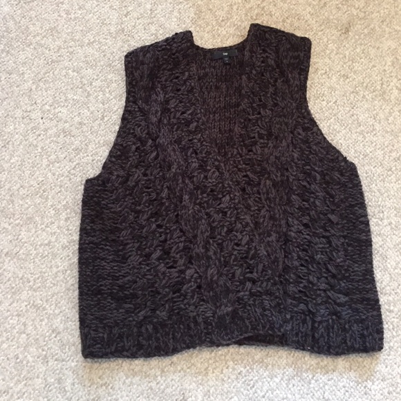 Gap Open Front Gray & Black Sweater Vest - Small - Picture 1 of 4