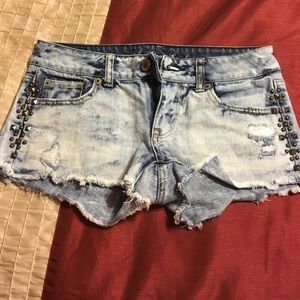 American Eagle Acid Washed Denim Shorts