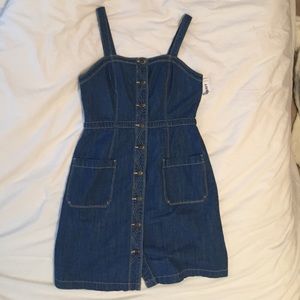 Button Front Denim Dress