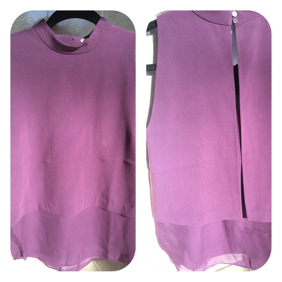 Elizabeth and James
Purple Silk/combo Top