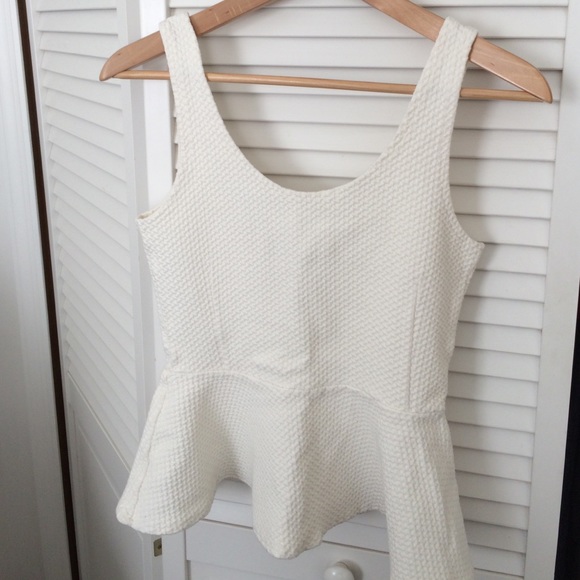 Ganni structured knit peplum top