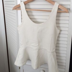 Ganni structured knit peplum top