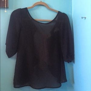 black sheer shirt