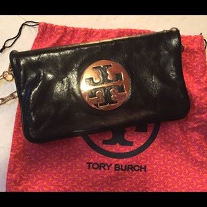 Tory Burch Bombe Reva Clutch - black/gold