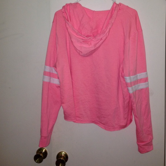 Aéropostale pink jacket with white varsity stripes - Picture 2 of 2