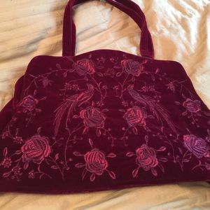 Gorgeous embroidered velvet designer bag