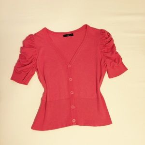 Coral short sleeve sweater top