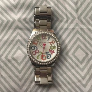 Betsey Johnson silver watch