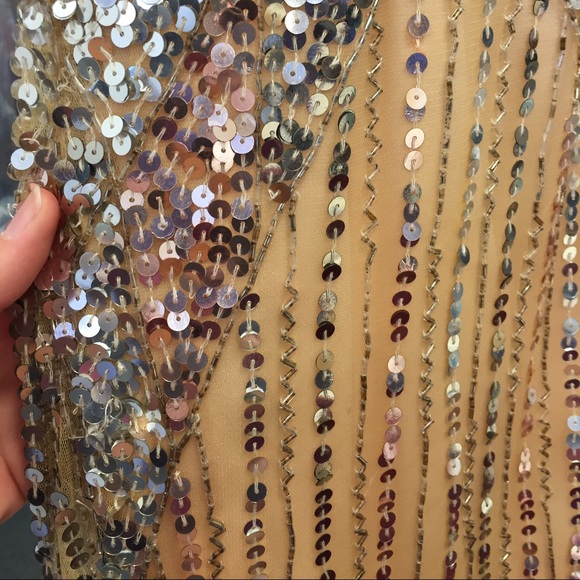 SOLD ON MERC Champagne Size 6 Sparkly Dress - Picture 4 of 4