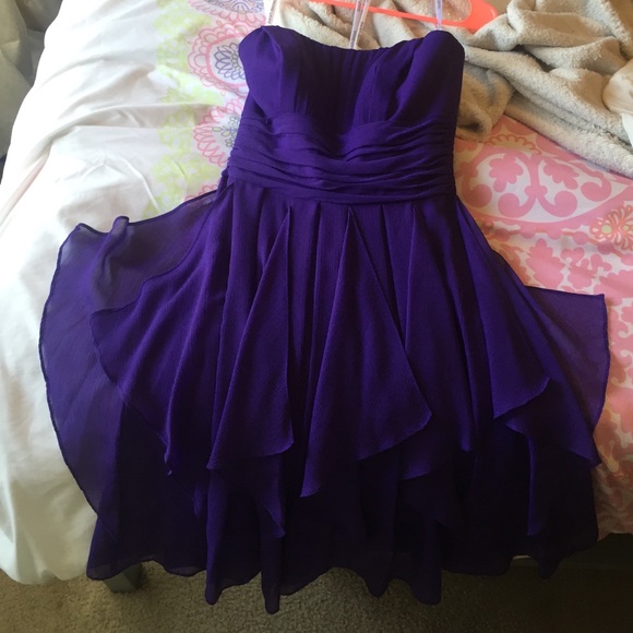 Royal purple David's bridal knee length dress - Picture 3 of 4