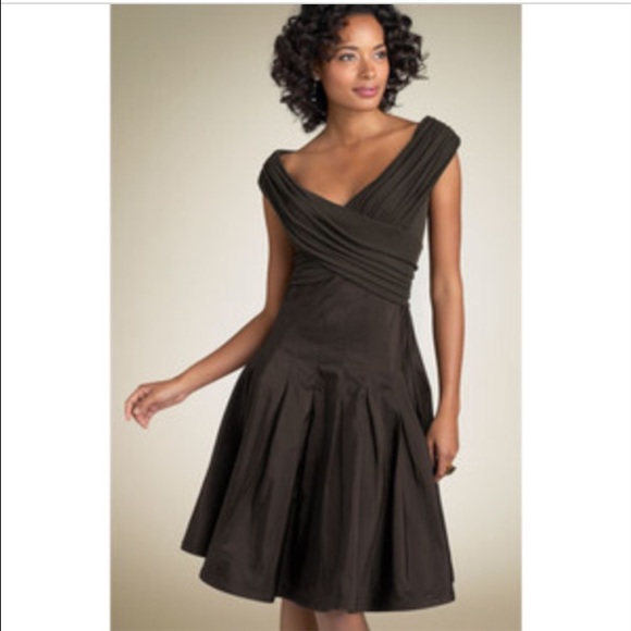 Tadashi Collection Black Taffeta Skirt Dress