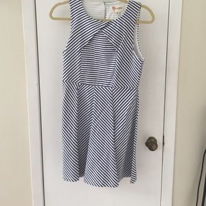 Blue and white stripped dress