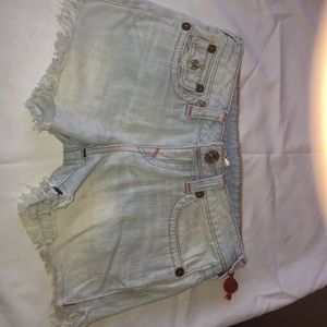 Pre owned girls True Religion shorts size 14.