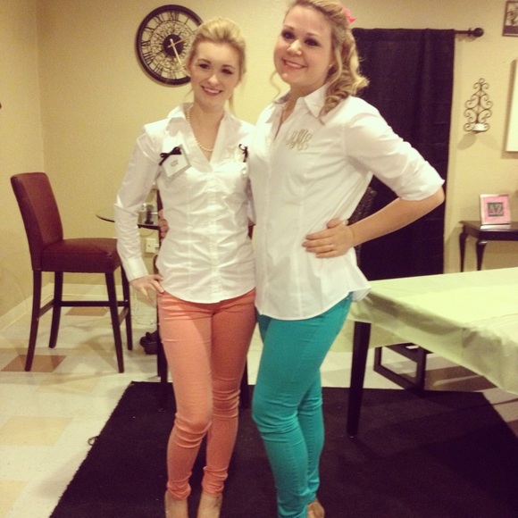 Salmon ae skinny jeans