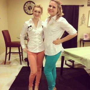 Salmon ae skinny jeans