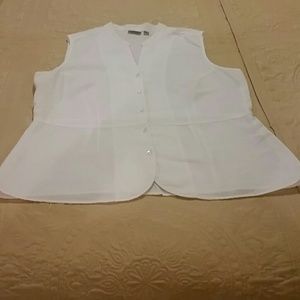 White linen sleeveless top