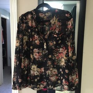 Sheer floral blouse